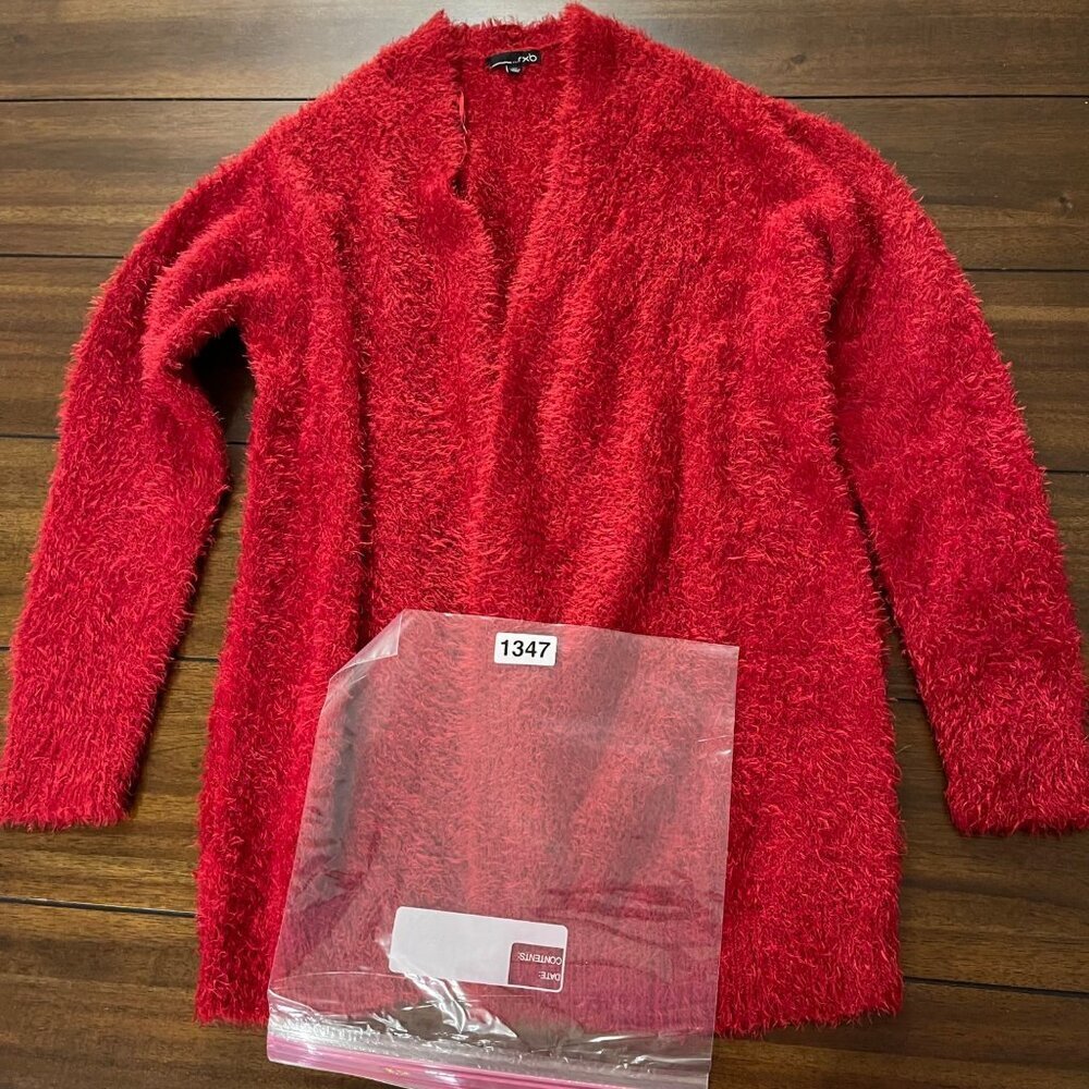NWOT RBX Women's Longline Fuzzy Cardigan Size Xsmall Red - Picture 9 of 10